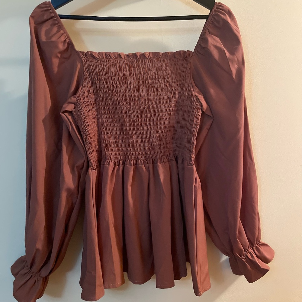 Lily Terracotta Smocked Blouse